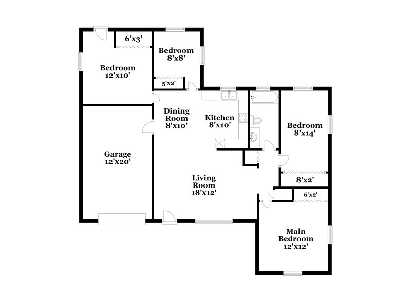 2,270/Mo, 5210 Dr Martin Luther King Jr St S St Petersburg, FL 33705 Floor Plan View