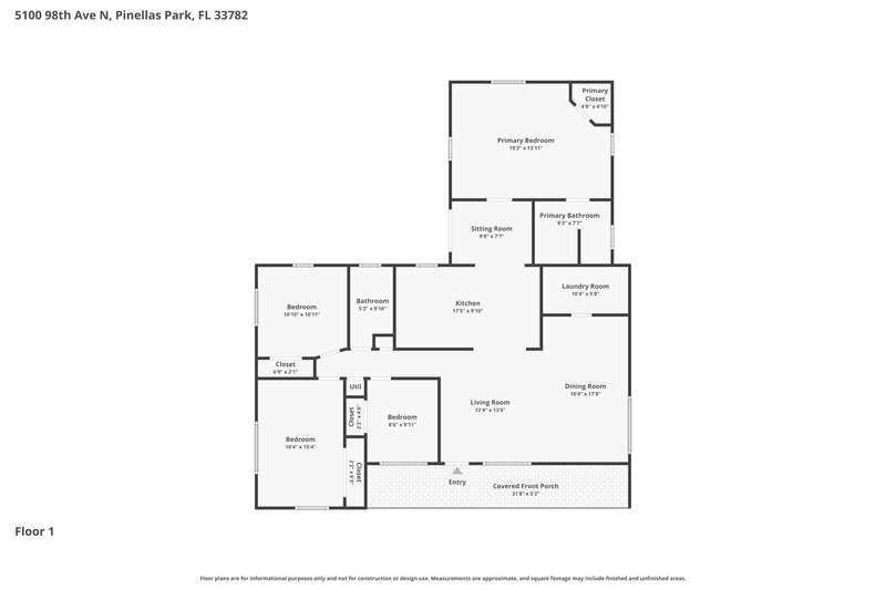 2,560/Mo, 5100 98Th Ave N Pinellas Park, FL 33782 Floor Plan View