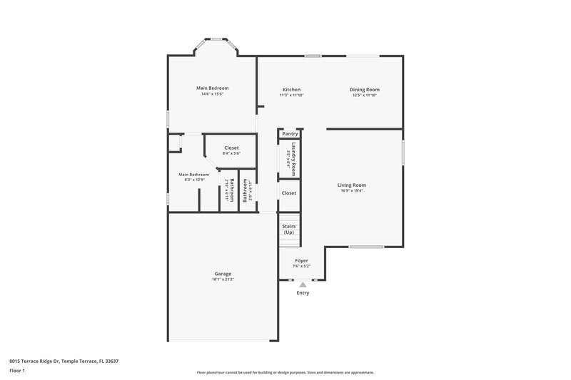 2,550/Mo, 8015 Terrace Ridge Dr Temple Terrace, FL 33637 Floor Plan View