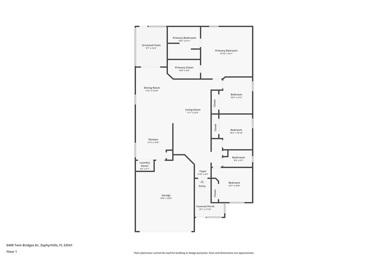 2,105/Mo, 6400 Twin Bridges Dr Zephyrhills, FL 33541 Floor Plan View