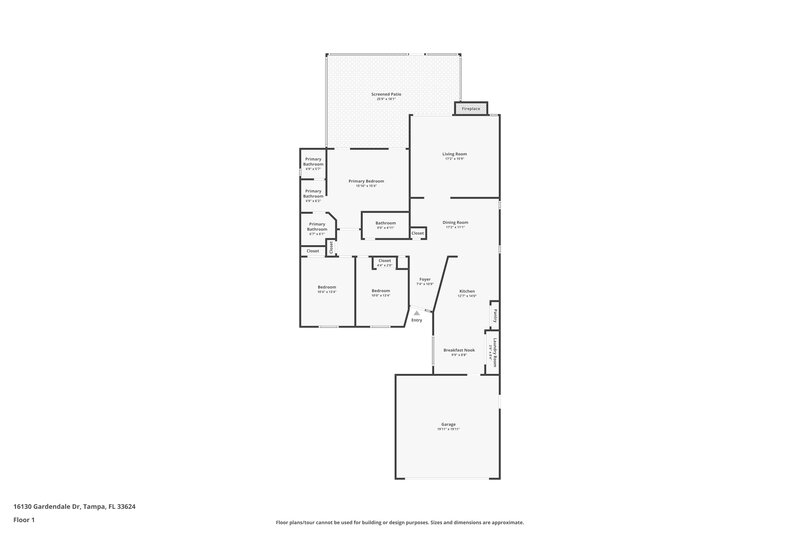 3,760/Mo, 16130 Gardendale Dr Tampa, FL 33624 Floor Plan View