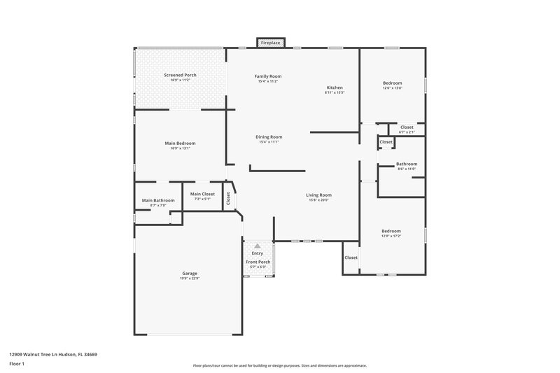 2,150/Mo, 12909 Walnut Tree Ln Hudson, FL 34669 Floor Plan View