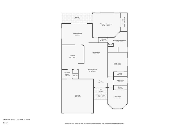 2,030/Mo, 2419 Hamlet Cir Lakeland, FL 33810 Floor Plan View