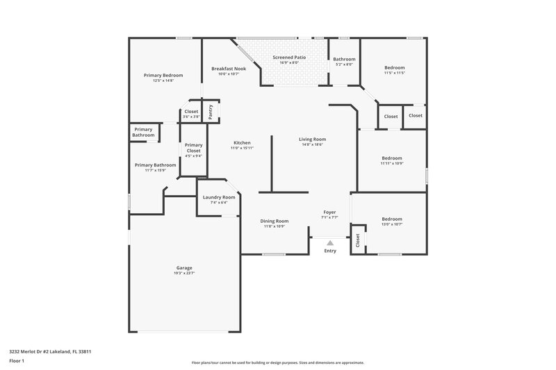 2,185/Mo, 3232 Merlot Dr (2) Lakeland, FL 33811 Floor Plan View
