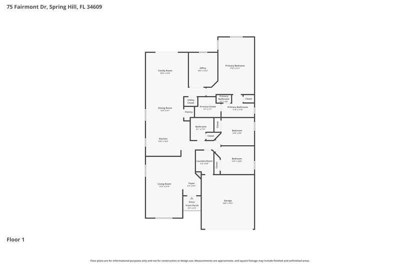 2,160/Mo, 75 Fairmont Dr Spring Hill, FL 34609 Floorplan View