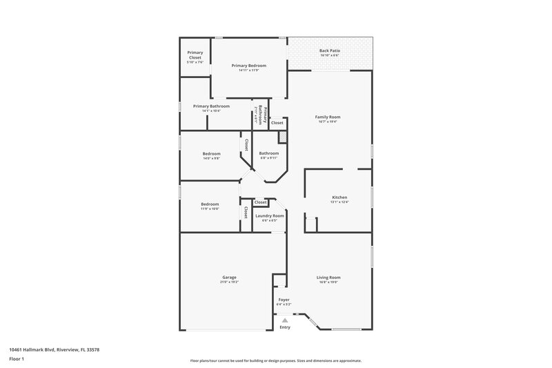 2,190/Mo, 10461 Hallmark Blvd Riverview, FL 33578 Floor Plan View