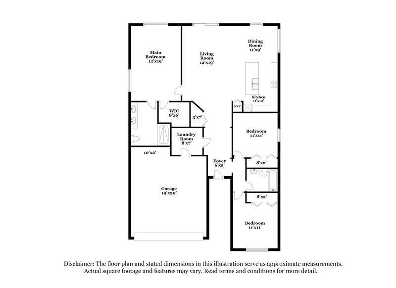 1,940/Mo, 609 19th St NW Ruskin, FL 33570 Floor Plan View