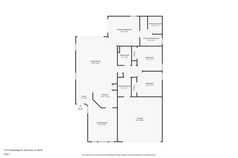 2,000/Mo, 11111 Newbridge Dr Riverview, FL 33579 Floor Plan View