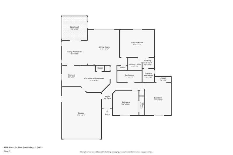1,980/Mo, 4726 Addax Dr New Port Richey, FL 34653 Floor Plan View