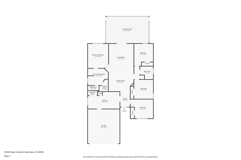 2,285/Mo, 12230 Dawn Vista Dr Riverview, FL 33578 Floor Plan View