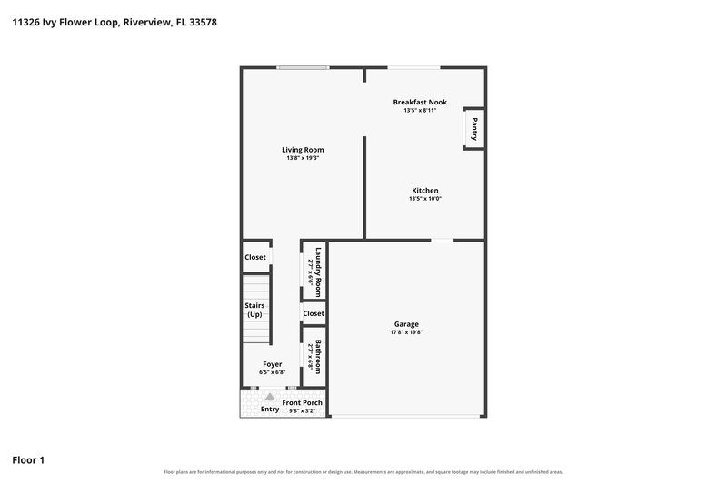 2,675/Mo, 11326 Ivy Flower Loop Riverview, FL 33578 Floor Plan View