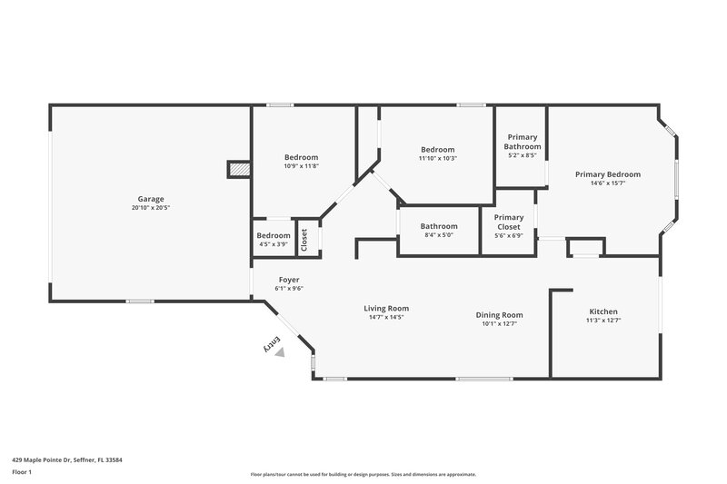 2,120/Mo, 429 Maple Pointe Dr Seffner, FL 33584 Floor Plan View