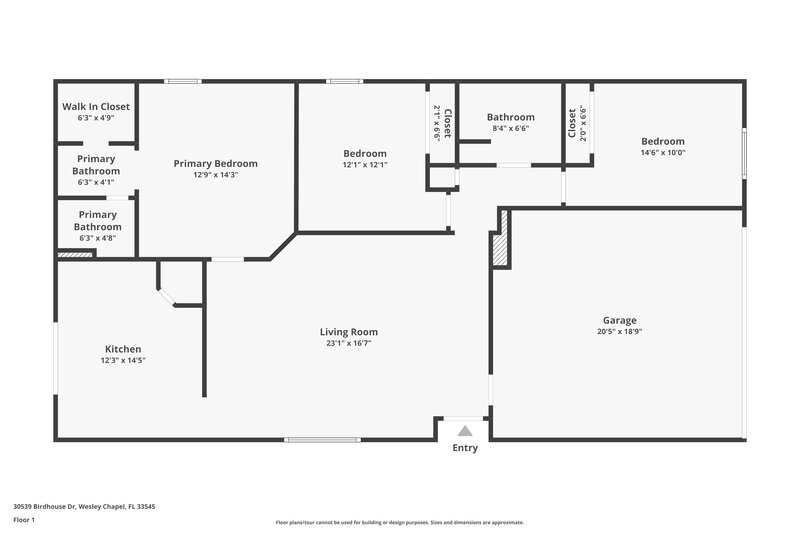 1,940/Mo, 30539 Birdhouse Dr Wesley Chapel, FL 33545 Floor Plan View