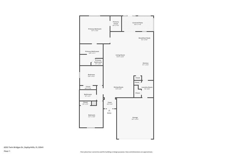 2,090/Mo, 6353 Twin Bridges Dr Zephyrhills, FL 33541 Floor Plan View