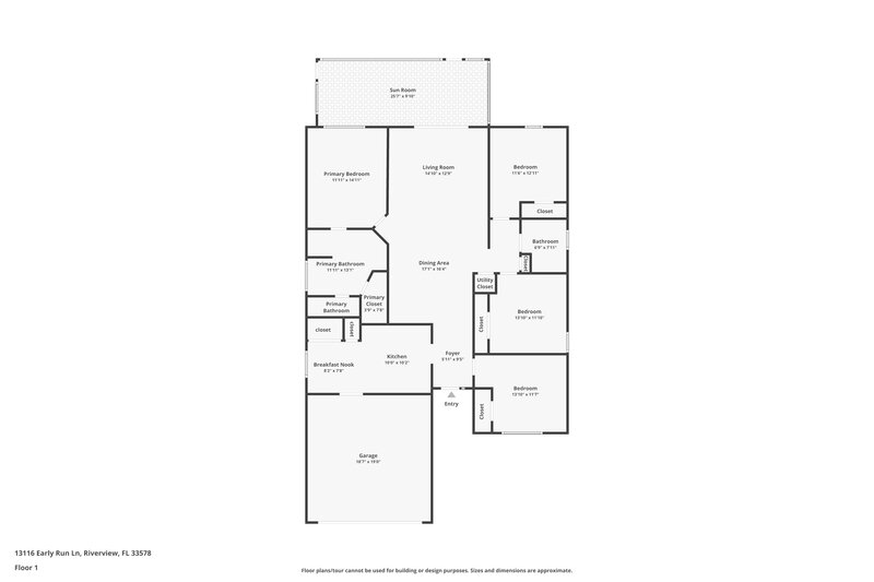 2,085/Mo, 13116 Early Run Ln Riverview, FL 33578 Floor Plan View