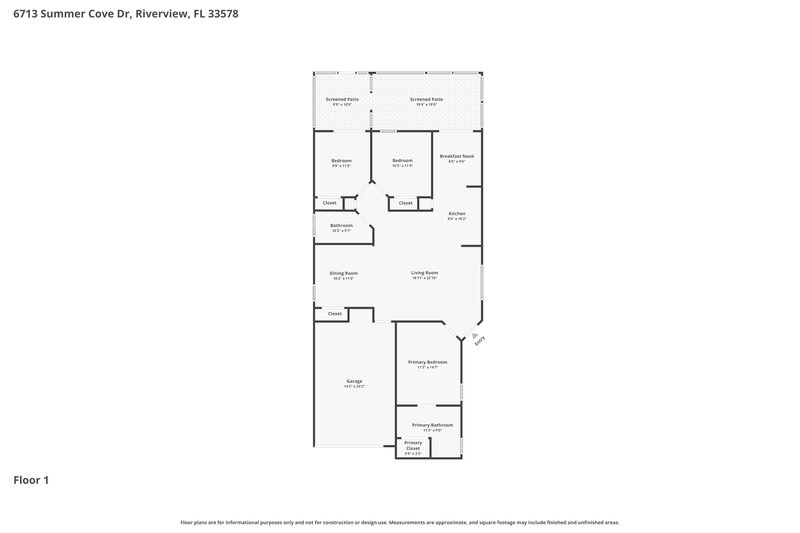 2,160/Mo, 6713 Summer Cove Dr Riverview, FL 33578 Floor Plan View