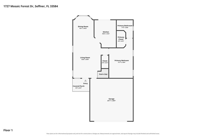 2,440/Mo, 1727 Mosaic Forest Dr Seffner, FL 33584 Floorplan View