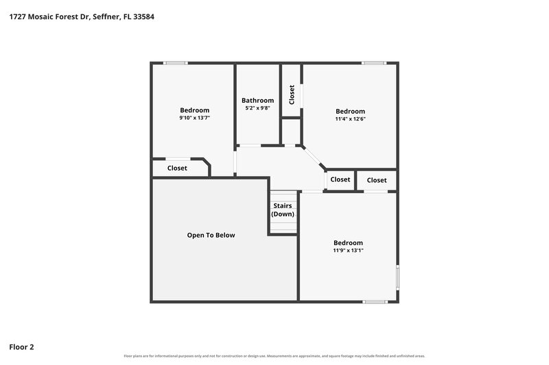 2,440/Mo, 1727 Mosaic Forest Dr Seffner, FL 33584 Floorplan View 2