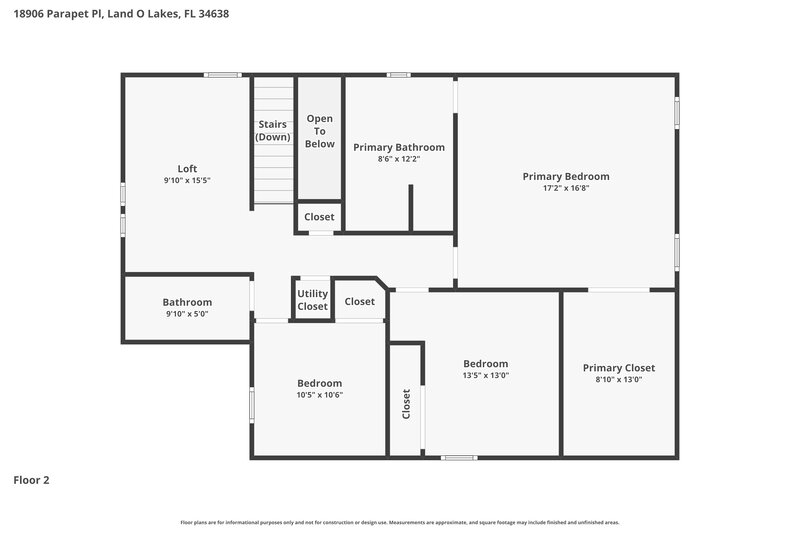 2,450/Mo, 18906 Parapet Pl Land O Lakes, FL 34638 Floor Plan View 2