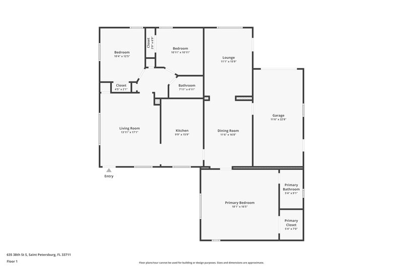 2,430/Mo, 635 38Th St S Saint Petersburg, FL 33711 Floor Plan View