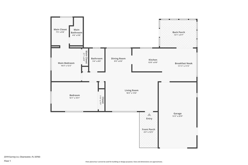 2,245/Mo, 2319 Surrey Ln Clearwater, FL 33763 Floor Plan View