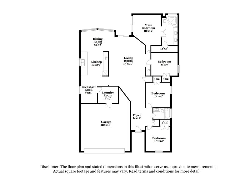 2,550/Mo, 1404 Forsyth Way Brandon, FL 33511 Floor Plan View