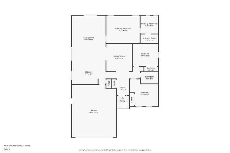 2,100/Mo, 1306 Keel Place Valrico, FL 33594 Floor Plan View
