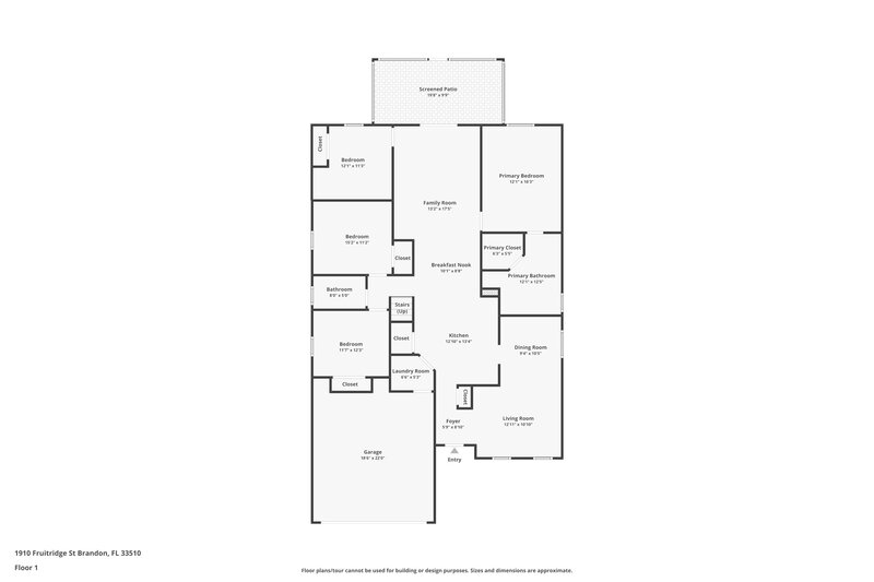 2,870/Mo, 1910 Fruitridge Street Brandon, FL 33510 Floor Plan View