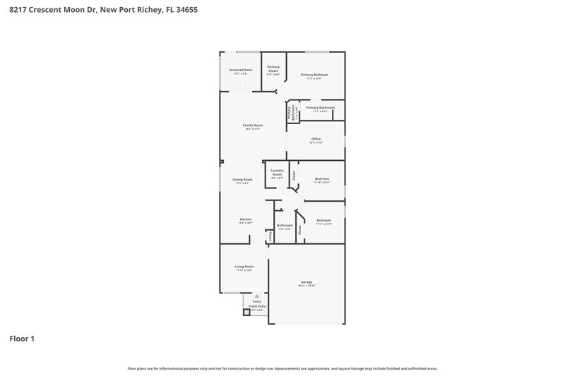2,285/Mo, 8217 Crescent Moon Drive New Port Richey, FL 34655 Floor Plan View