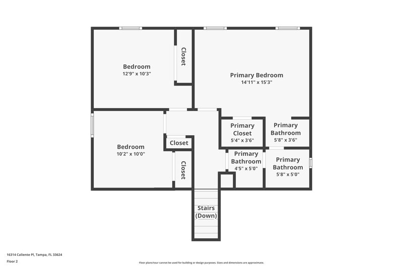 2,220/Mo, 16314 Caliente Place Tampa, FL 33624 Floor Plan View 2
