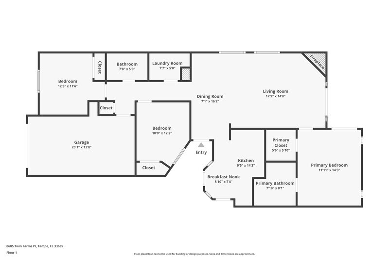 2,480/Mo, 8606 Twin Farms Place Tampa, FL 33635 Floor Plan View