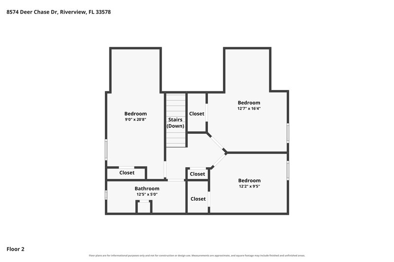 2,280/Mo, 8574 Deer Chase Drive Riverview, FL 33578 Floor Plan View 2