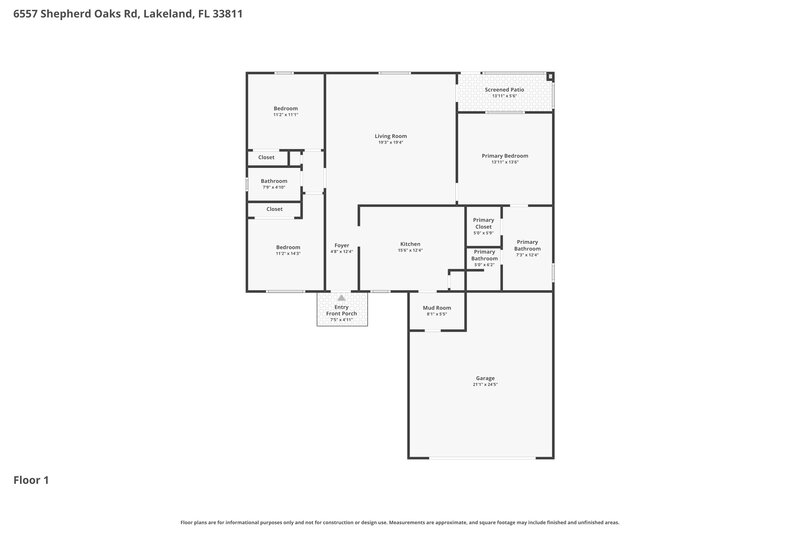 2,005/Mo, 6557 Shepherd Oaks Road Lakeland, FL 33811 Floor Plan View