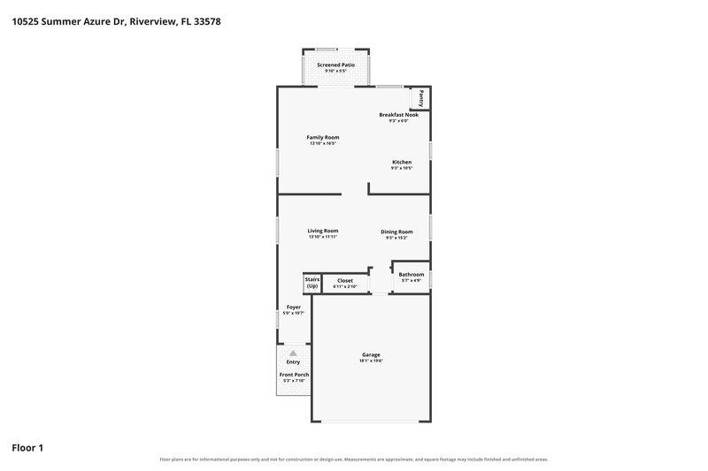 2,355/Mo, 10525 Summer Azure Dr. Riverview, FL 33578 Floor Plan View 2