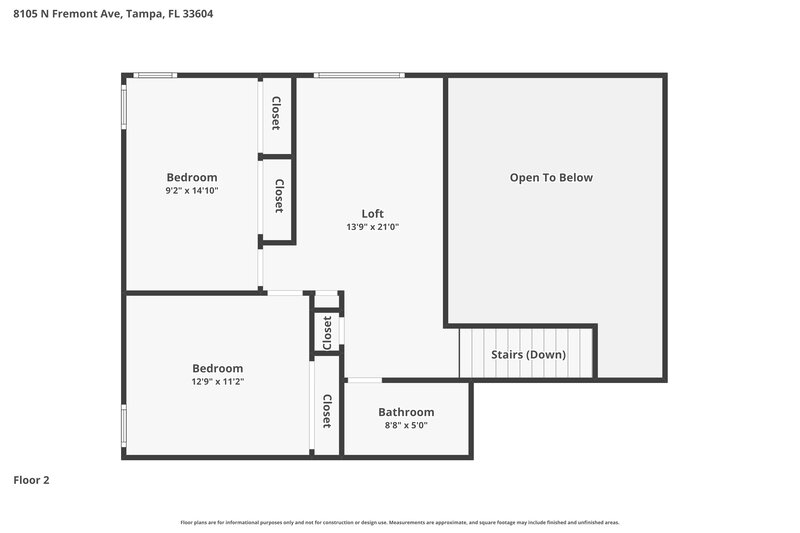 2,890/Mo, 8105 N Fremont Ave Tampa, FL 33604 Floor Plan View 2