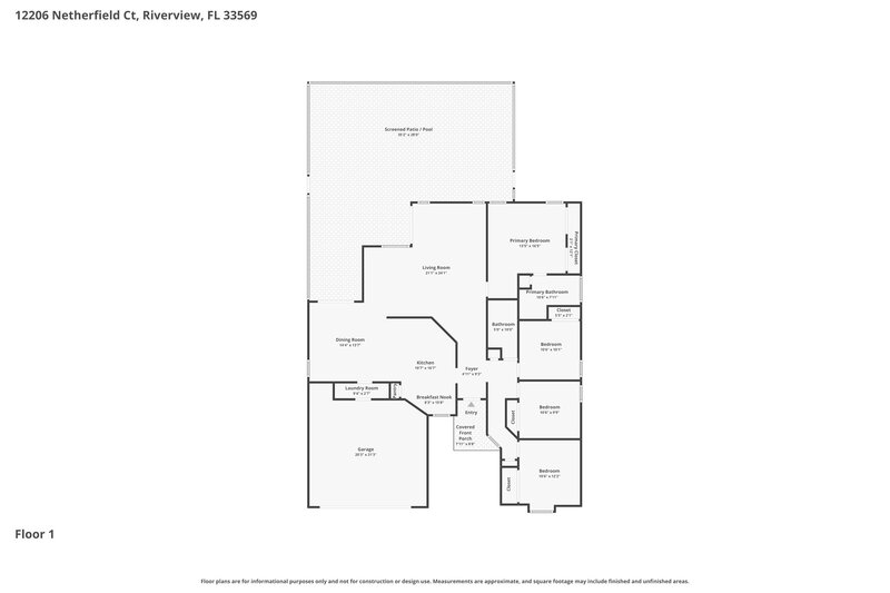 2,405/Mo, 12206 Netherfield Court Riverview, FL 33569 Floor Plan View