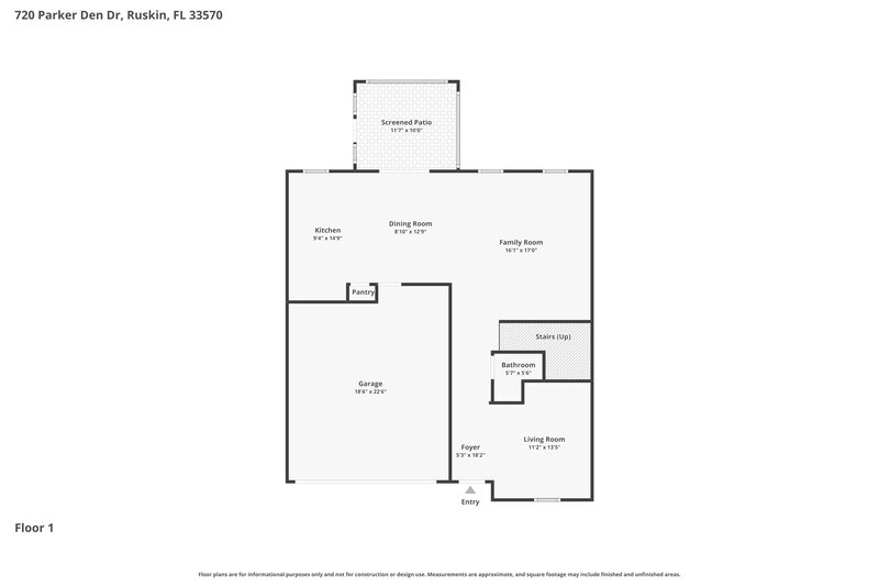 2,465/Mo, 720 Parker Den Drive Ruskin, FL 33570 Floor Plan View