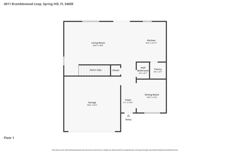 2,240/Mo, 4011 Bramblewood Loop Spring Hill, FL 34609 Floor Plan View