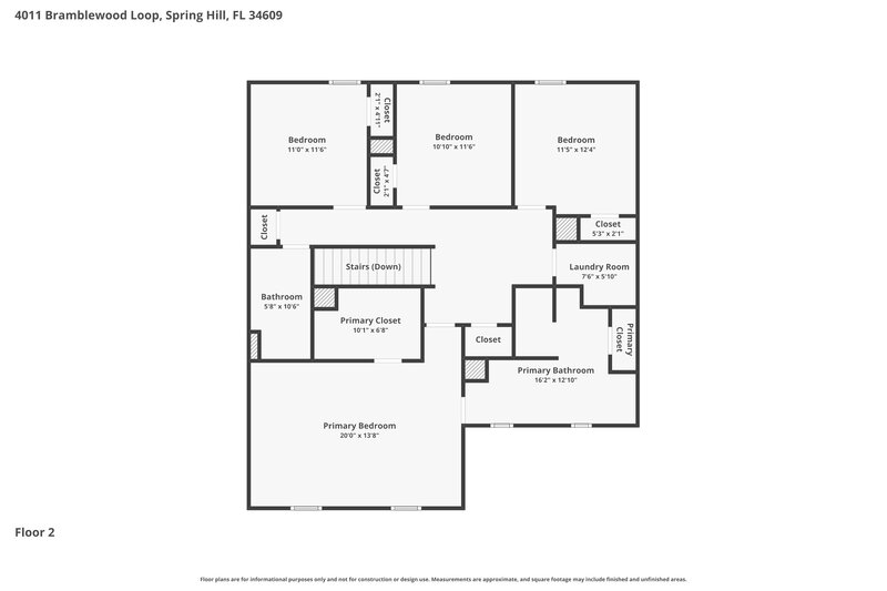 2,240/Mo, 4011 Bramblewood Loop Spring Hill, FL 34609 Floor Plan View 2