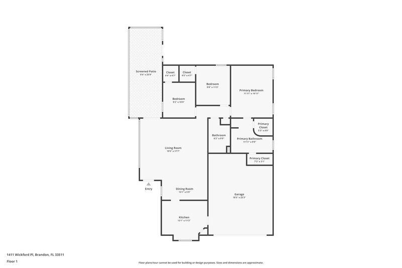 2,265/Mo, 1411 Wickford Pl Brandon, FL 33511 Floor Plan View