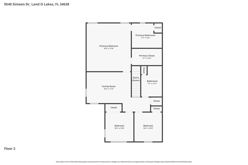 2,385/Mo, 9540 Simeon Drive Land O Lakes, FL 34638 Floor Plan View
