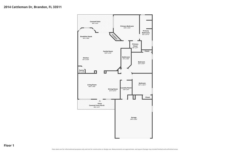 2,540/Mo, 2014 Cattleman Drive Brandon, FL 33511 Floor Plan View
