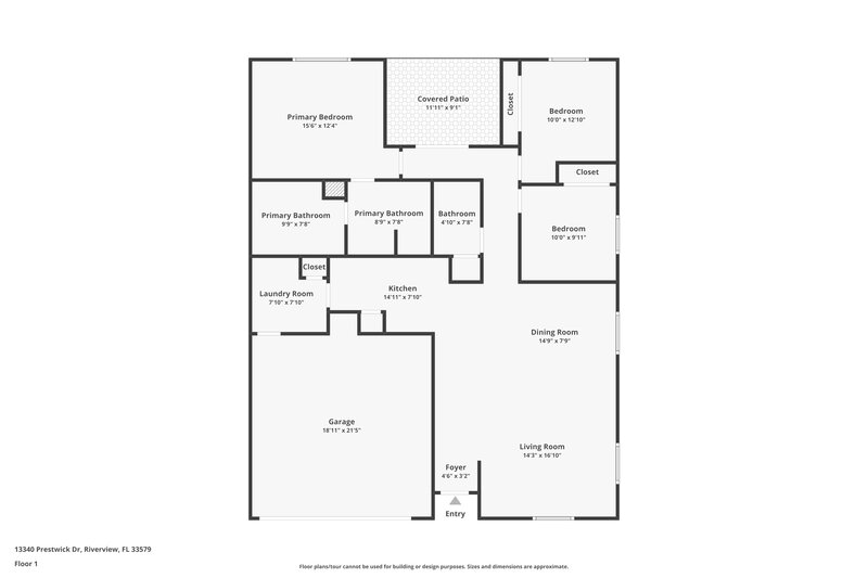 2,105/Mo, 13340 Prestwick Drive Riverview, FL 33579 Floor Plan View
