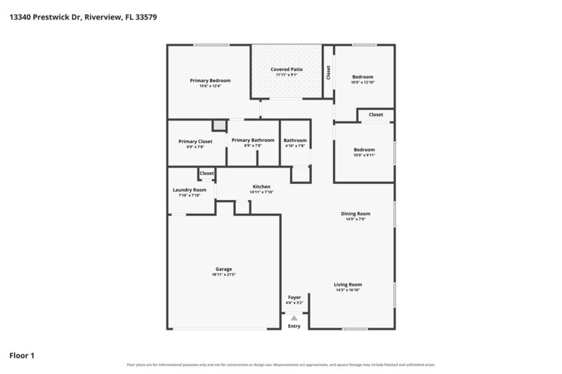 1,935/Mo, 13340 Prestwick Drive Riverview, FL 33579 Floorplan View