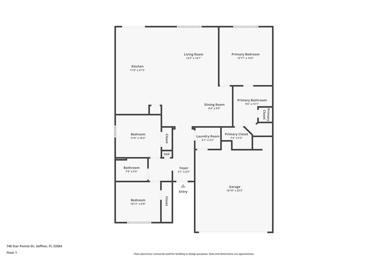2,030/Mo, 748 Star Pointe Dr Seffner, FL 33584 Floor Plan View