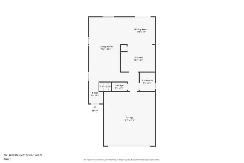 2,035/Mo, 1021 Seminole Sky Drive Ruskin, FL 33570 Floor Plan View