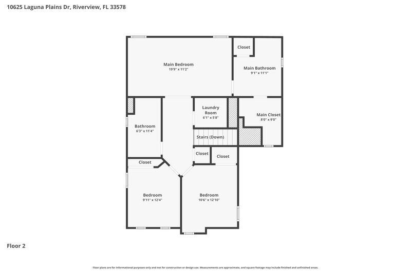2,280/Mo, 10635 Laguna Plains Drive Riverview, FL 33578 Floor Plan View 2