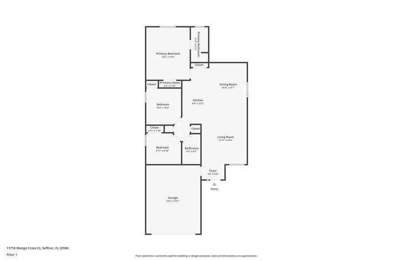 2,140/Mo, 11710 Mango Cross Ct Seffner, FL 33584 Floor Plan View