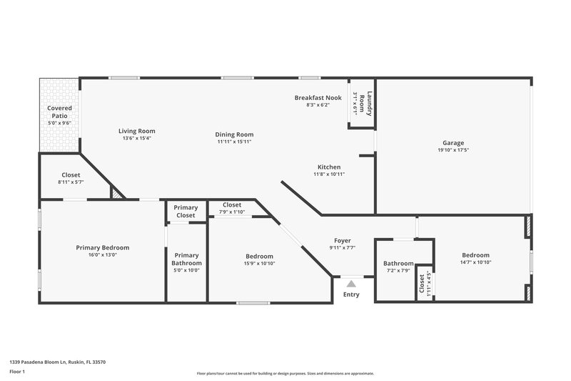 1,935/Mo, 1339 Pasadena Bloom Ln Ruskin, FL 33570 Floor Plan View