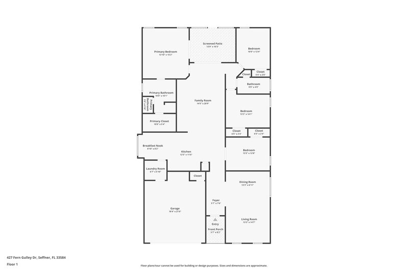 2,395/Mo, 427 Fern Gulley Dr Seffner, FL 33584 Floor Plan View